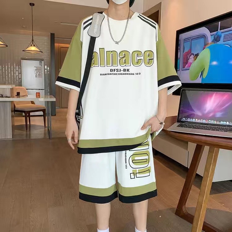 남성 캐주얼 2피스 스포츠웨어 세트 스트리트웨어 패션  - Shirt Camp Collar 리뷰 및 가격