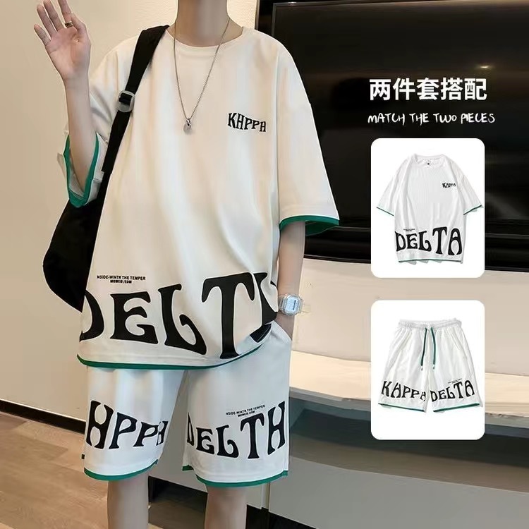 남성 캐주얼 2피스 스포츠웨어 세트 스트리트웨어 패션  - Shirt Camp Collar 리뷰 및 가격