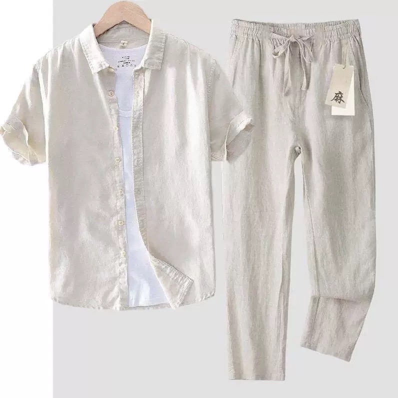 순면 코튼 셔츠 남성용 반팔 루즈핏 상의 여름 얇은 칼 - Linen Shirt Breathable 리뷰 및 가격